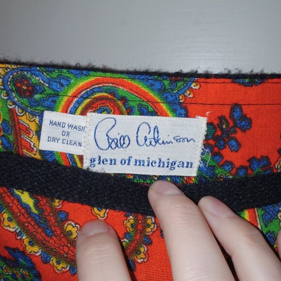 RARE 60s Vintage Bill Atkinson Glen Of Michigan Long Sleeve Patchwork Maxi Dress - Picture 4 of 6